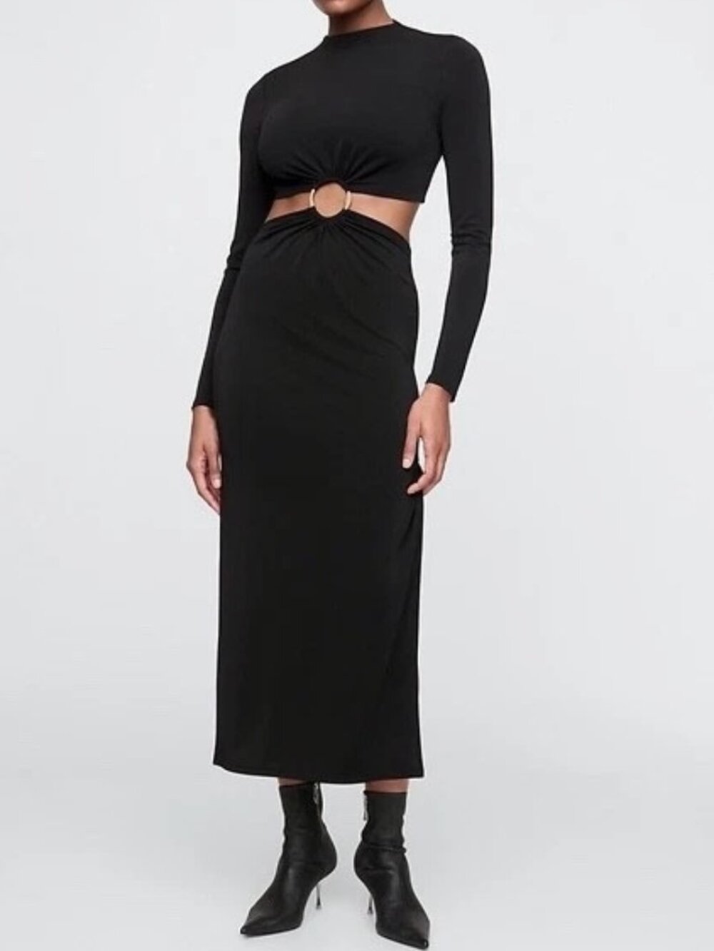 GAP x Cult Gaia Cut-Out Ring Long Sleeve Maxi Dress Size Medium NWT